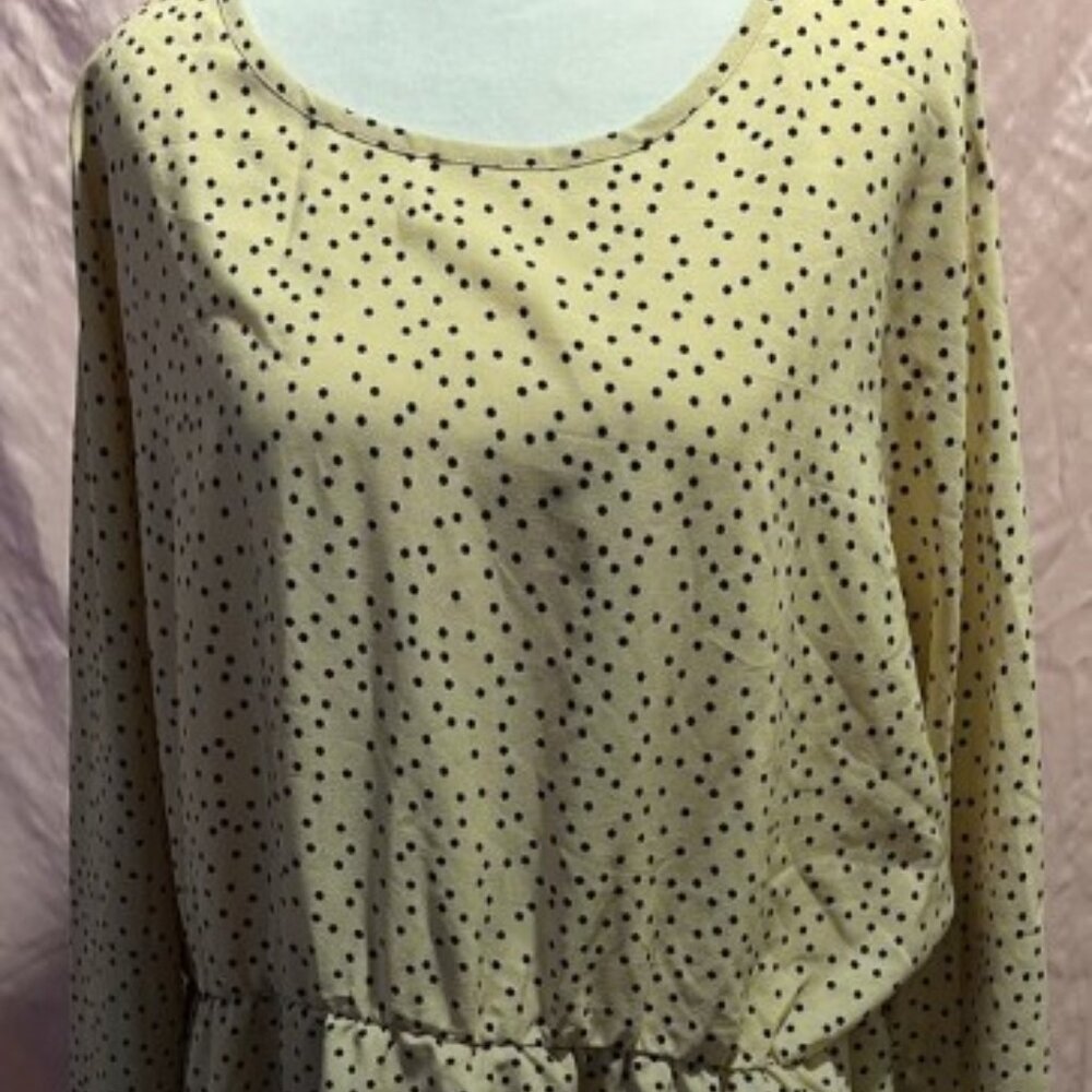 Slightly worn SHEIN curve Sz 2XL off white polka dot dress